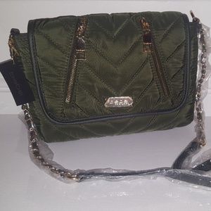 NEW bebe JJ Olive Nylon Crossbody Bag Purse